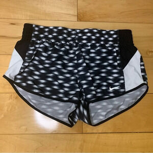 Nike Dri-Fit Running Shorts With Built-In Underwear Black and White Size Medium